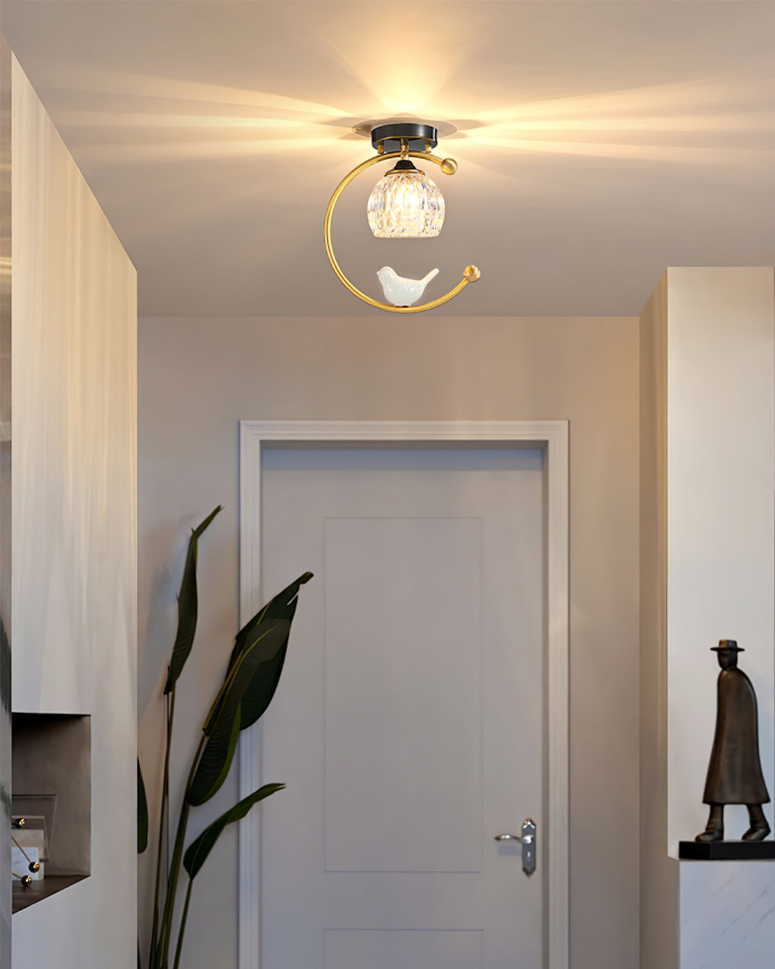 Elegant White Bird Hanging Lamp