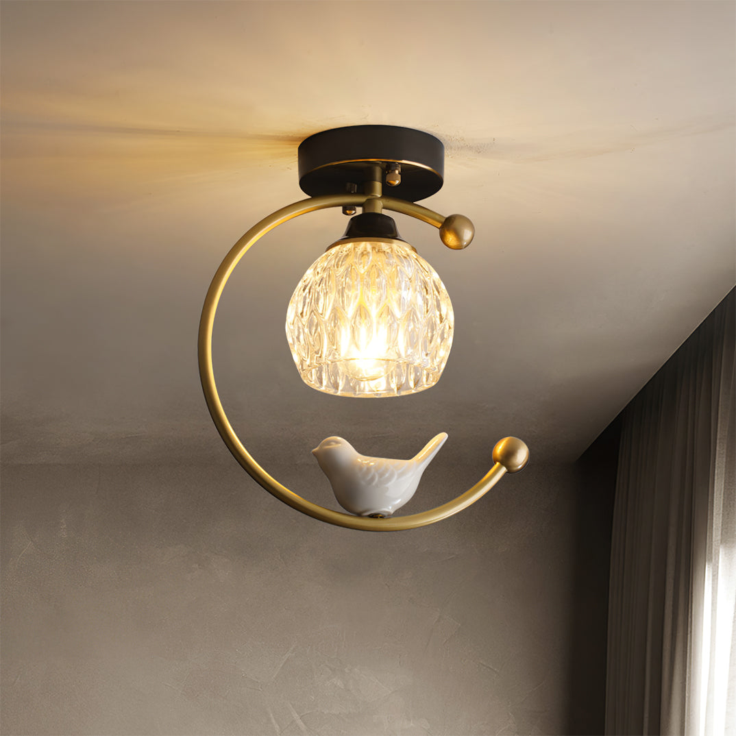 Elegant White Bird Hanging Lamp