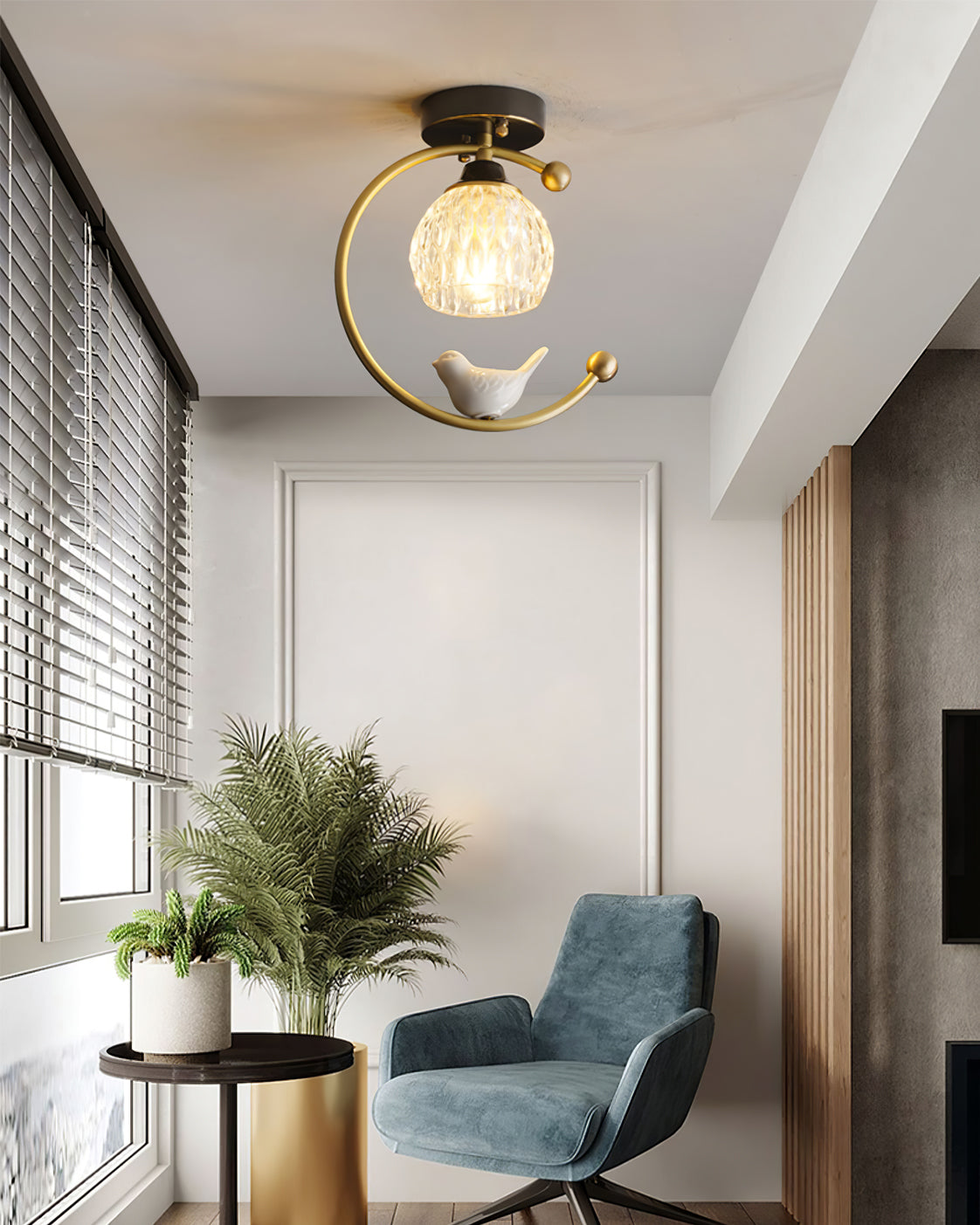 Elegant White Bird Hanging Lamp