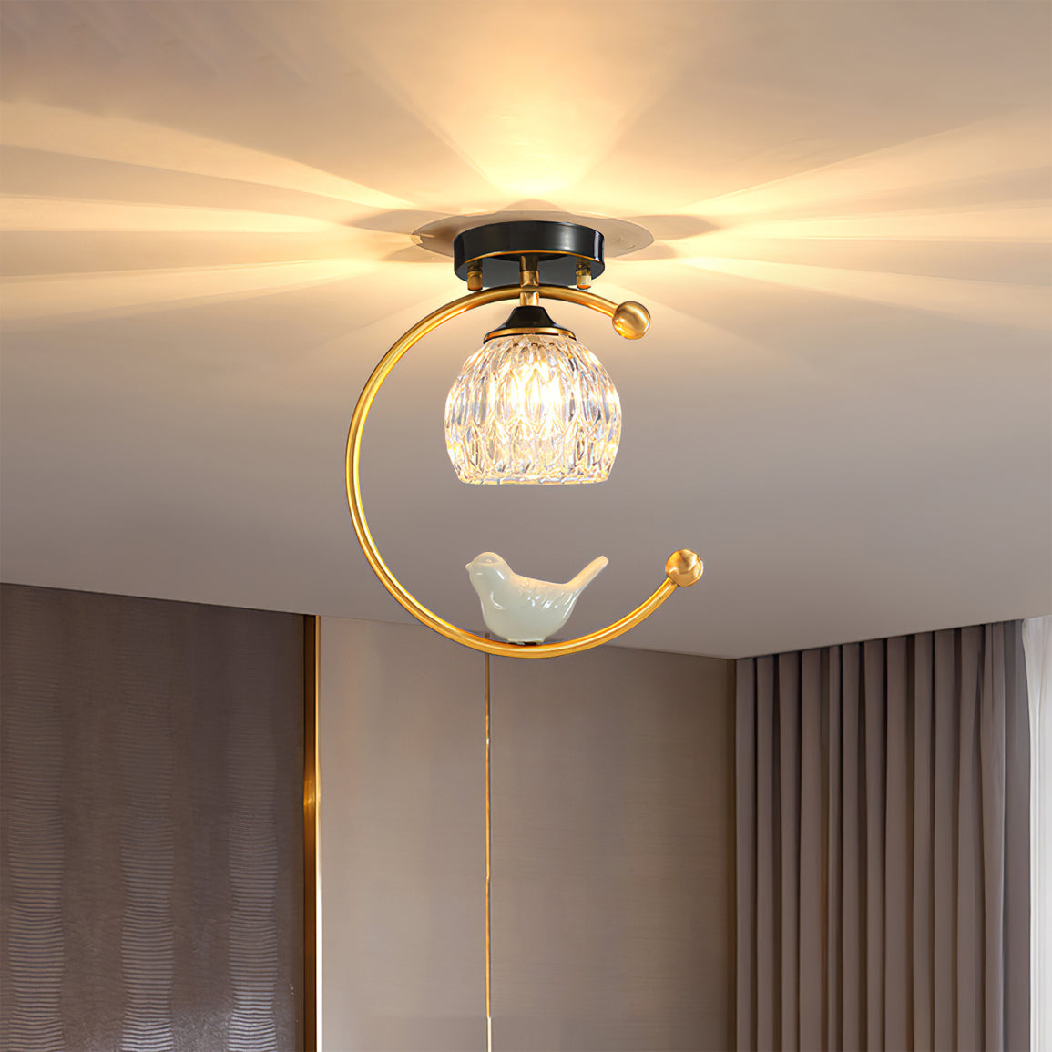 Elegant White Bird Hanging Lamp