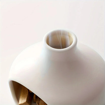 Ceramic Fireplace for Meditation – Modern Mini Smoke Burner with Chimney-Style Smoke Flow, Ideal for Sage and Incense 4