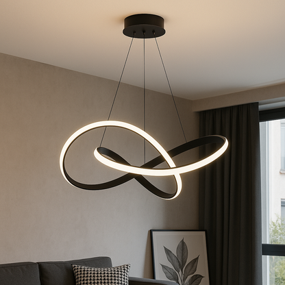 Sleek Black Metal Pendant Light Fixture