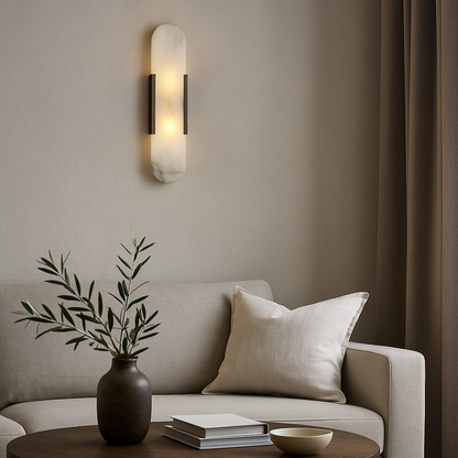 Elegant Marble Bedside Wall Light with Warm Glow