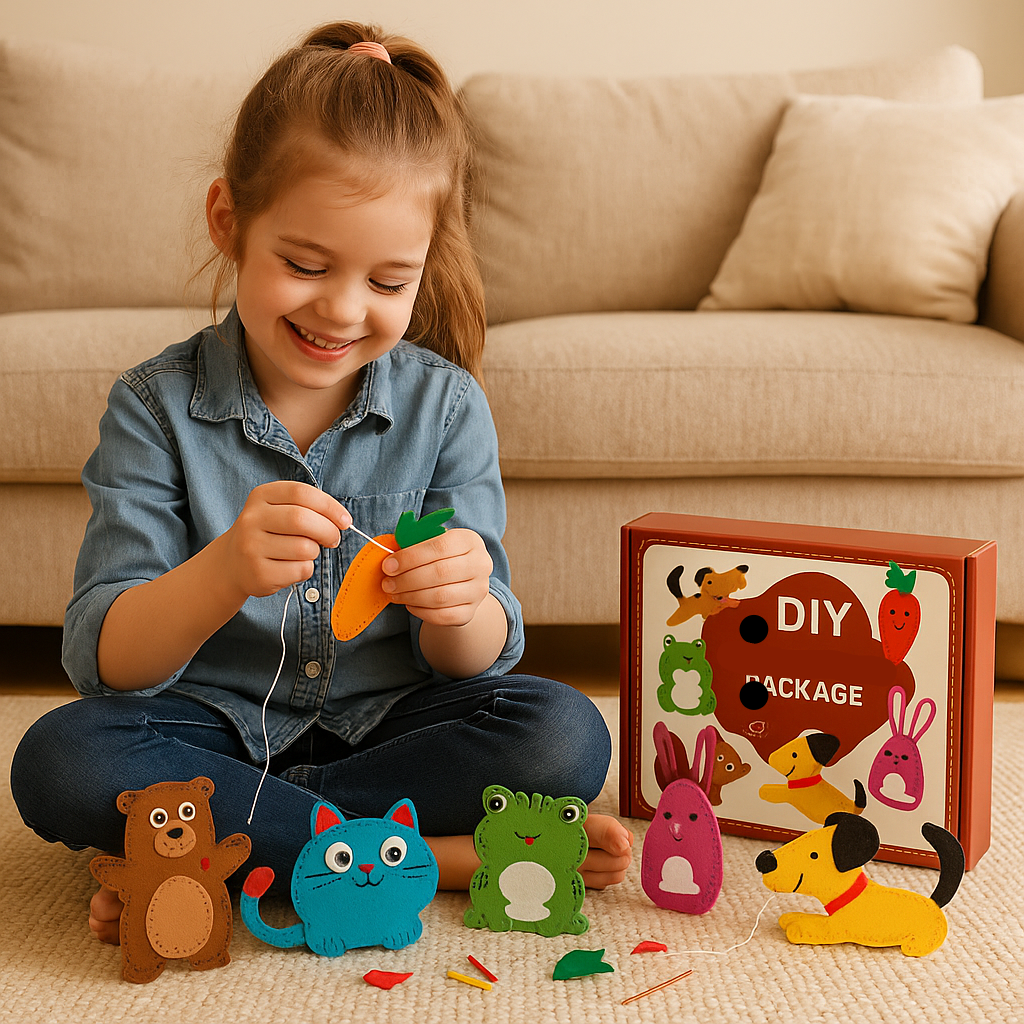 Soft Felt Animal Figures for Craft Sewing Projects - Halri
