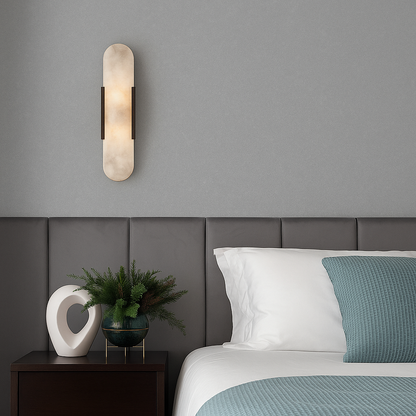 Elegant Marble Bedside Wall Light with Warm Glow