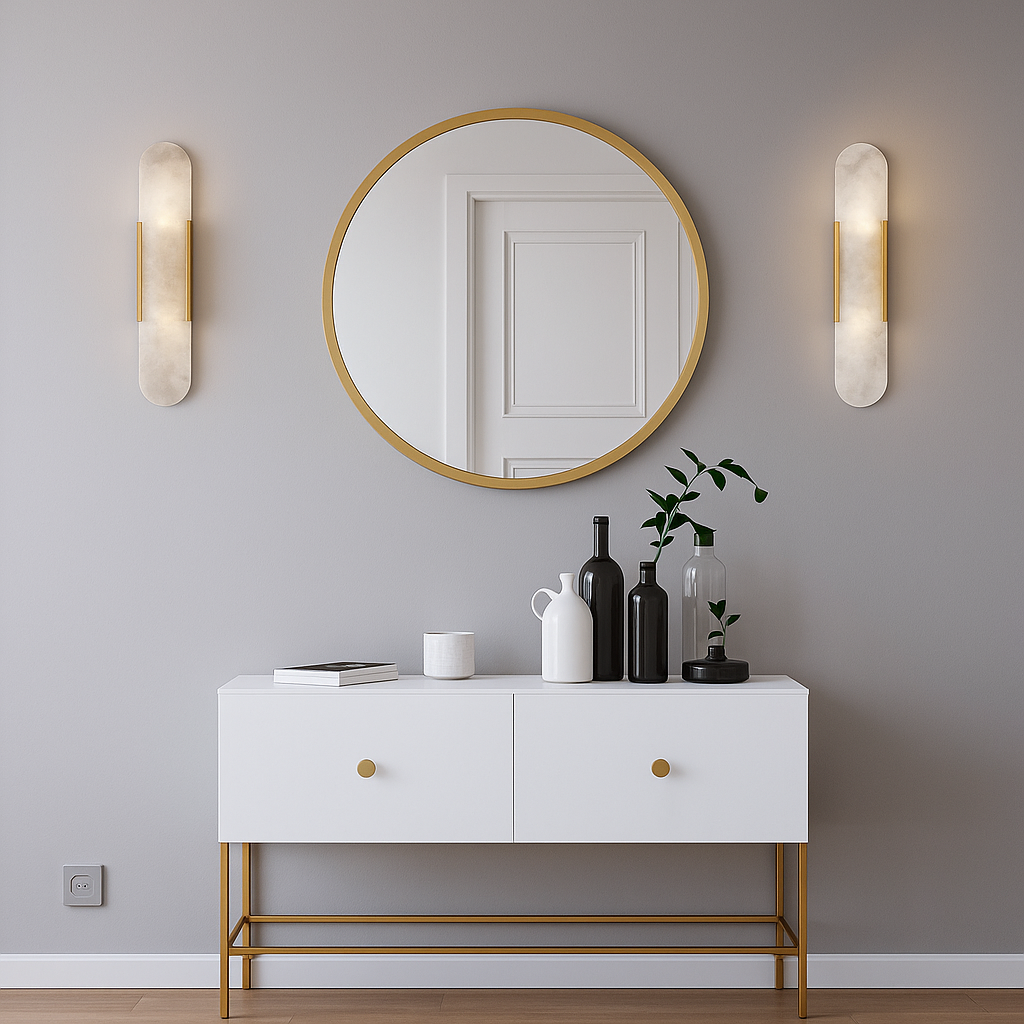 Elegant Marble Bedside Wall Light with Warm Glow