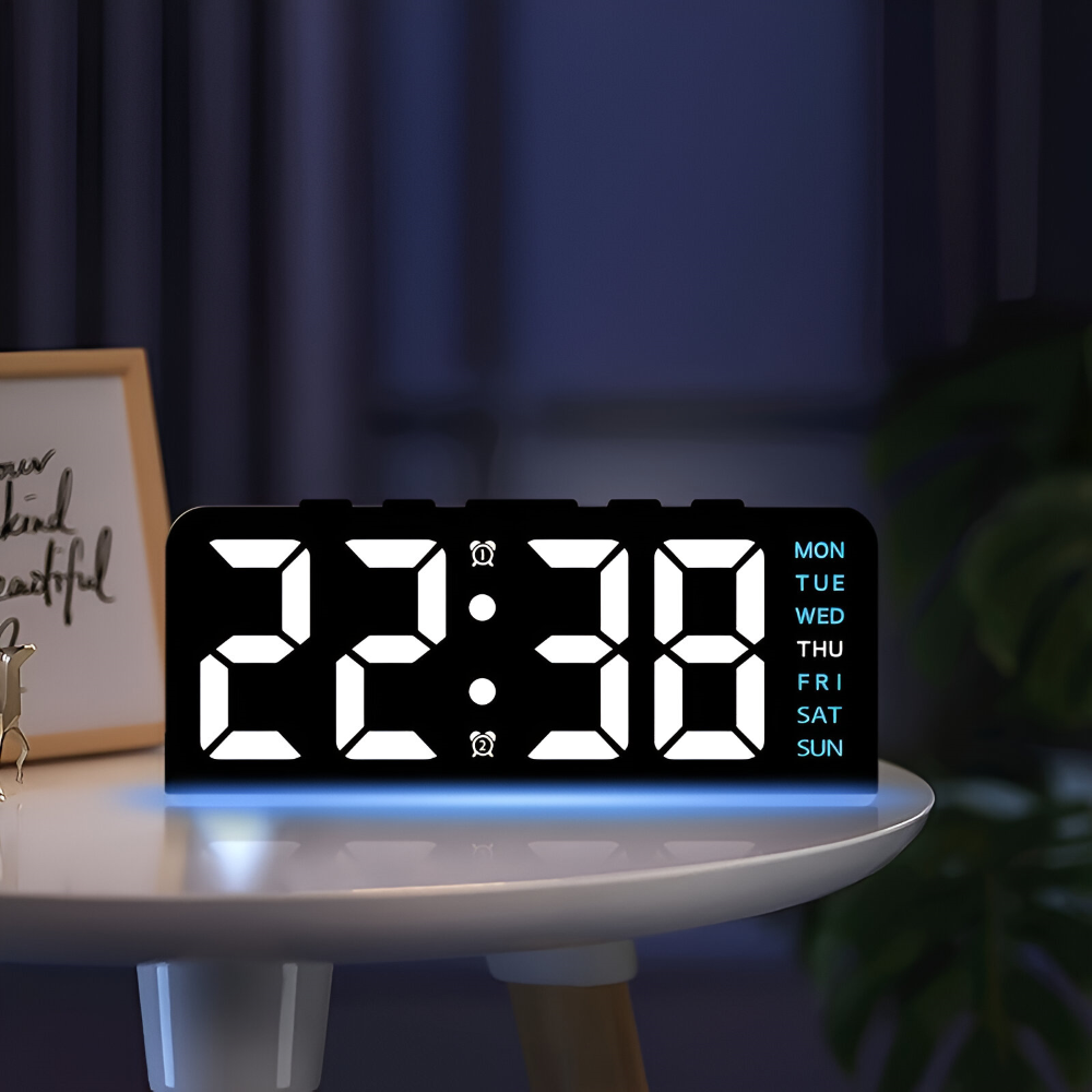 Chic Silent LED Alarm Clock with Unique Irregular Shape – USB Powered Modern Decor for Home and Office 4