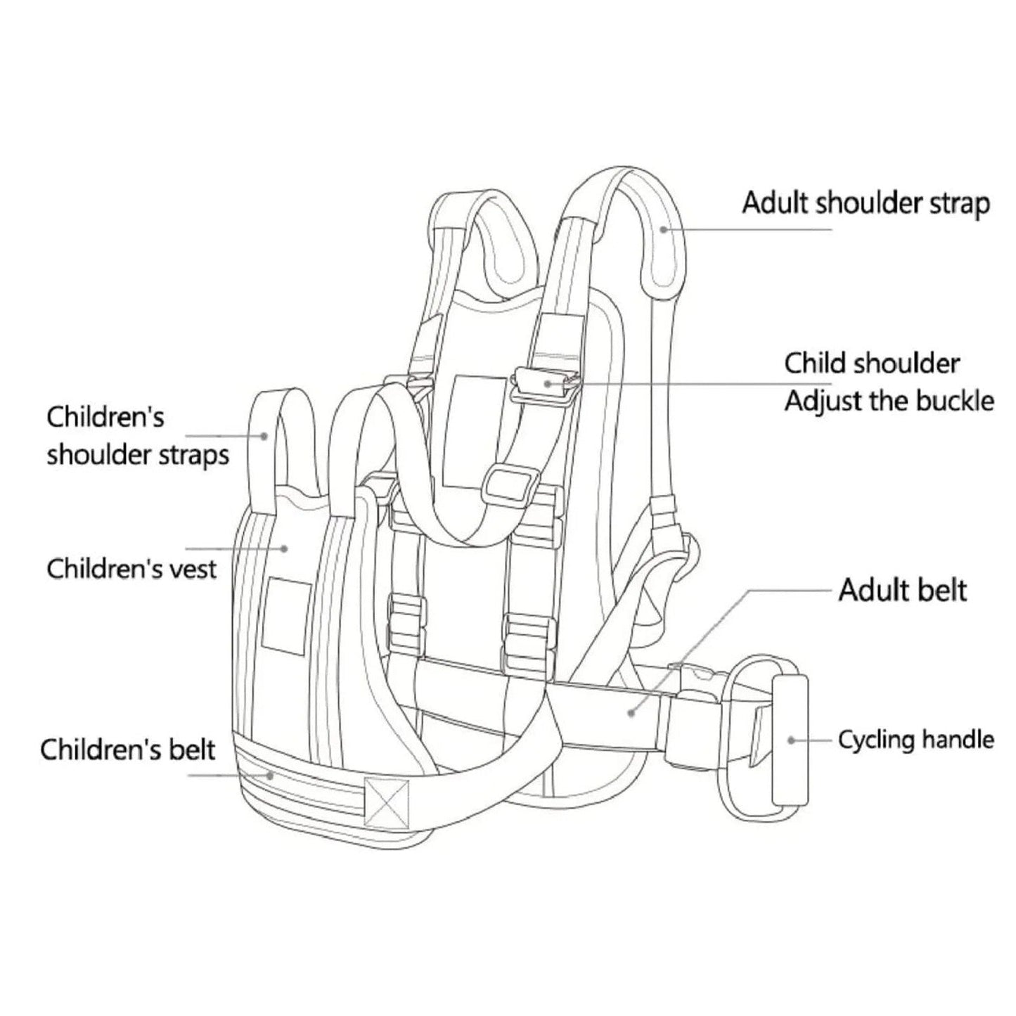 Kids Bike Safety Vest Adjustable Reflective Harness - Halri