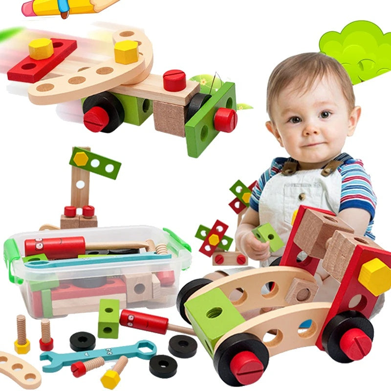Kids Wood Tool Kit Set Toy - Halri