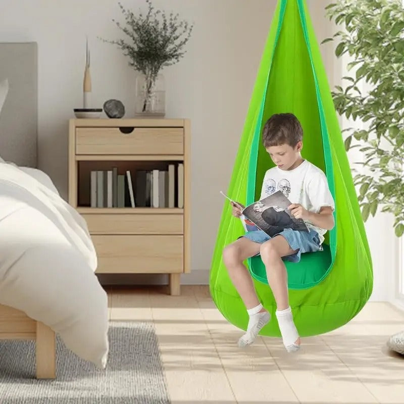 Kids Indoor Hammock Swing with Soft Cushion Set - Halri