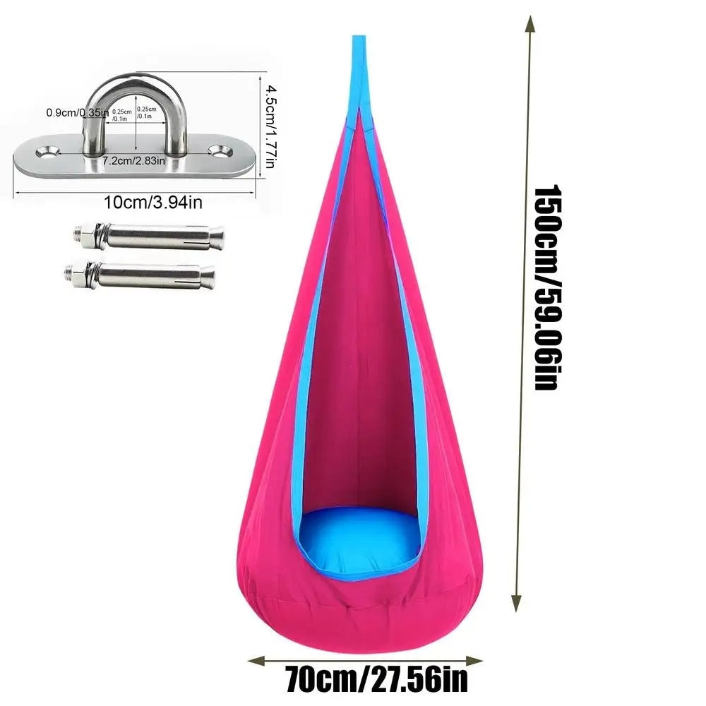 Children's Hanging Chair Swing with Inflatable Cushion and Kit
