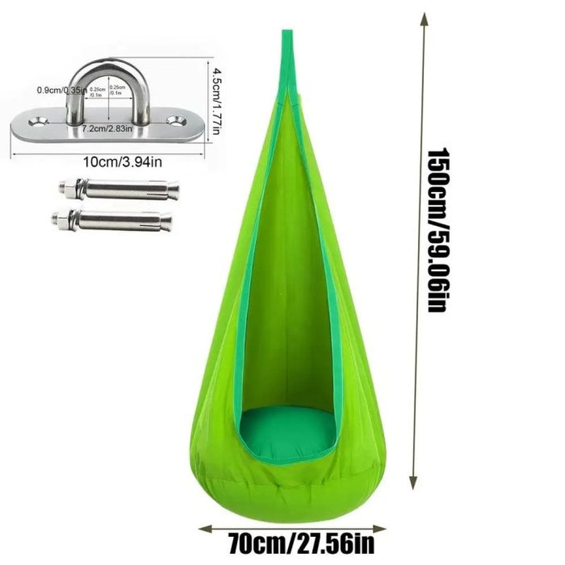 Kids Indoor Hammock Swing with Soft Cushion Set