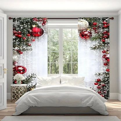Holiday Frosty Sheer Curtains for Living Room - Halri