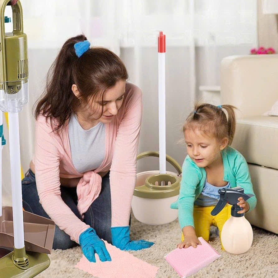 Cleaner Tool Toy with Hanging Rack, Easy to Assemble and Disassemble, Safe for Ages 3