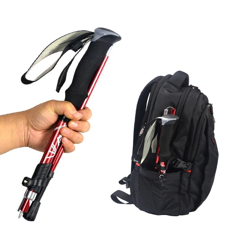 Portable Hiking Stick - Compact Adjustable Walking Pole - Halri