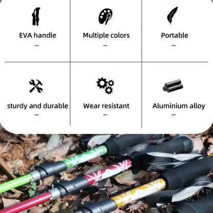 Collapsible Walking Pole - Lightweight Trekking Stick Ideal for Men Women and Seniors