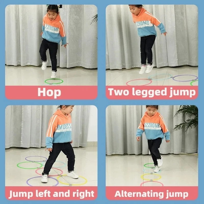 Colorful Jump Rings for Outdoor Games and Physical Activity Play
