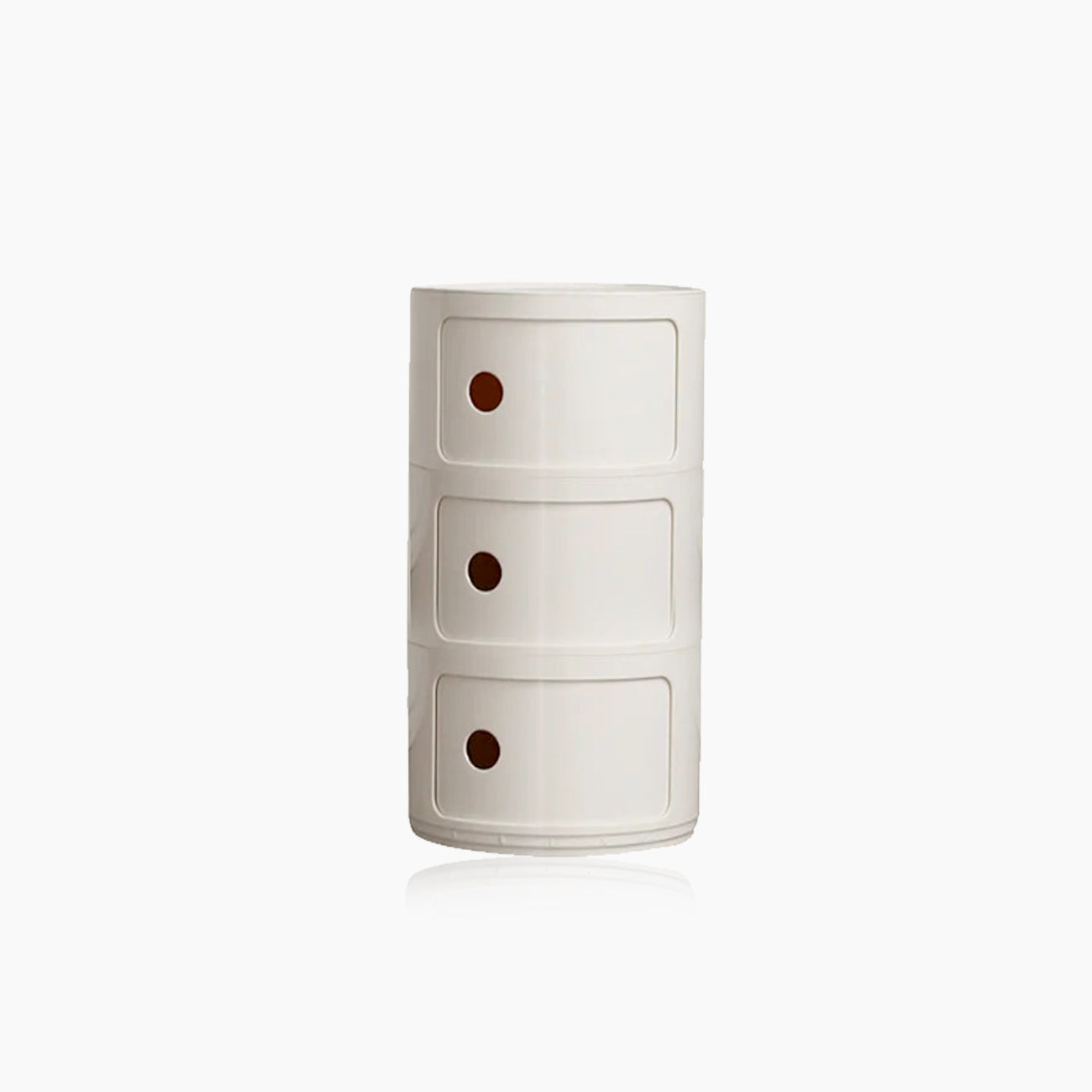 Round End Table with Storage and Shelf