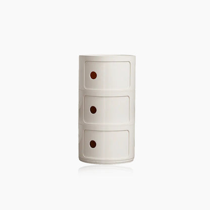Round End Table with Storage and Shelf