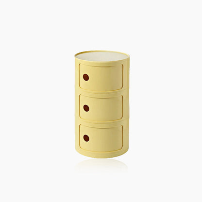 Round End Table with Storage and Shelf