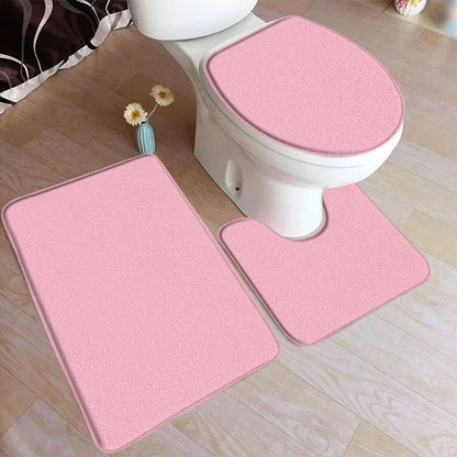 Soft 3-Piece Bathroom Rug Set with Grip Bottom