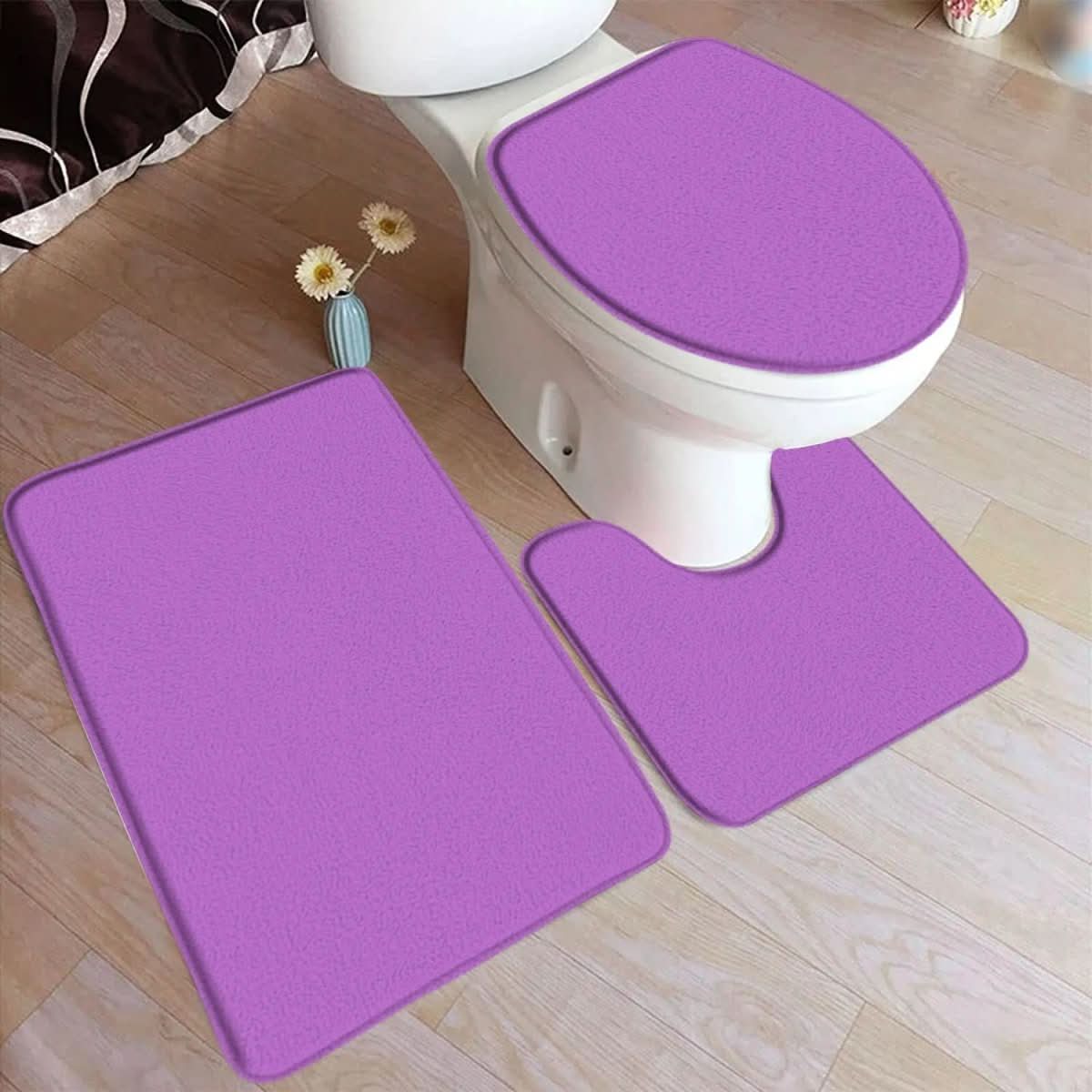Soft 3-Piece Bathroom Rug Set with Grip Bottom