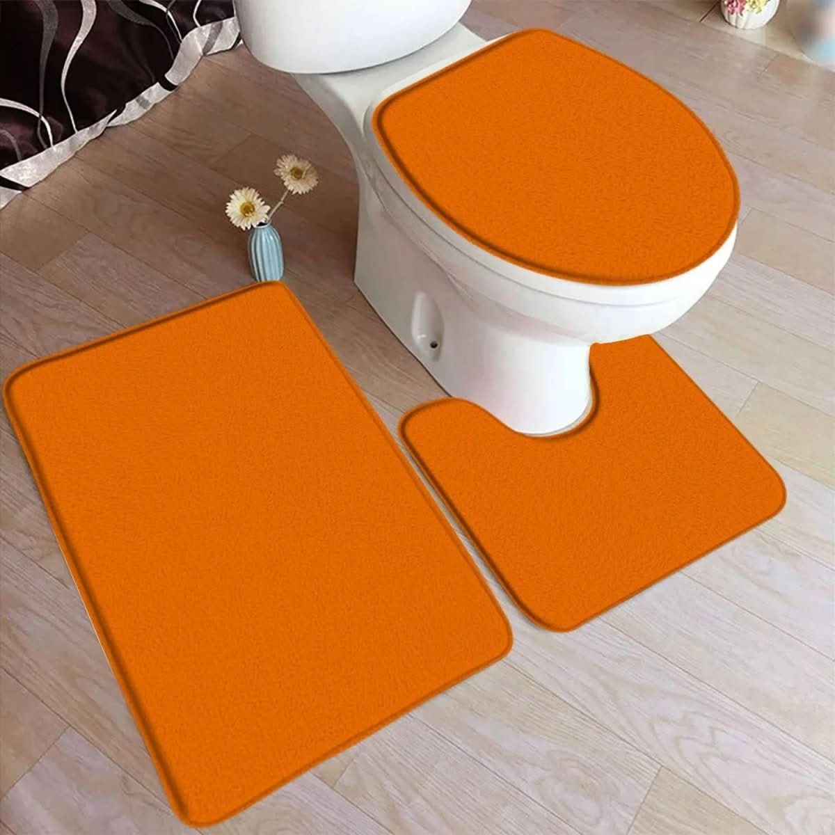 Soft 3-Piece Bathroom Rug Set with Grip Bottom