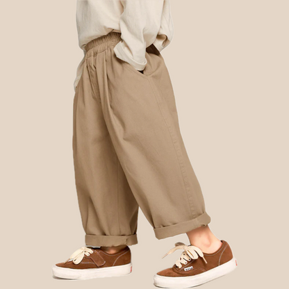 Soft Kids Casual Trousers - Khaki Gray - Halri