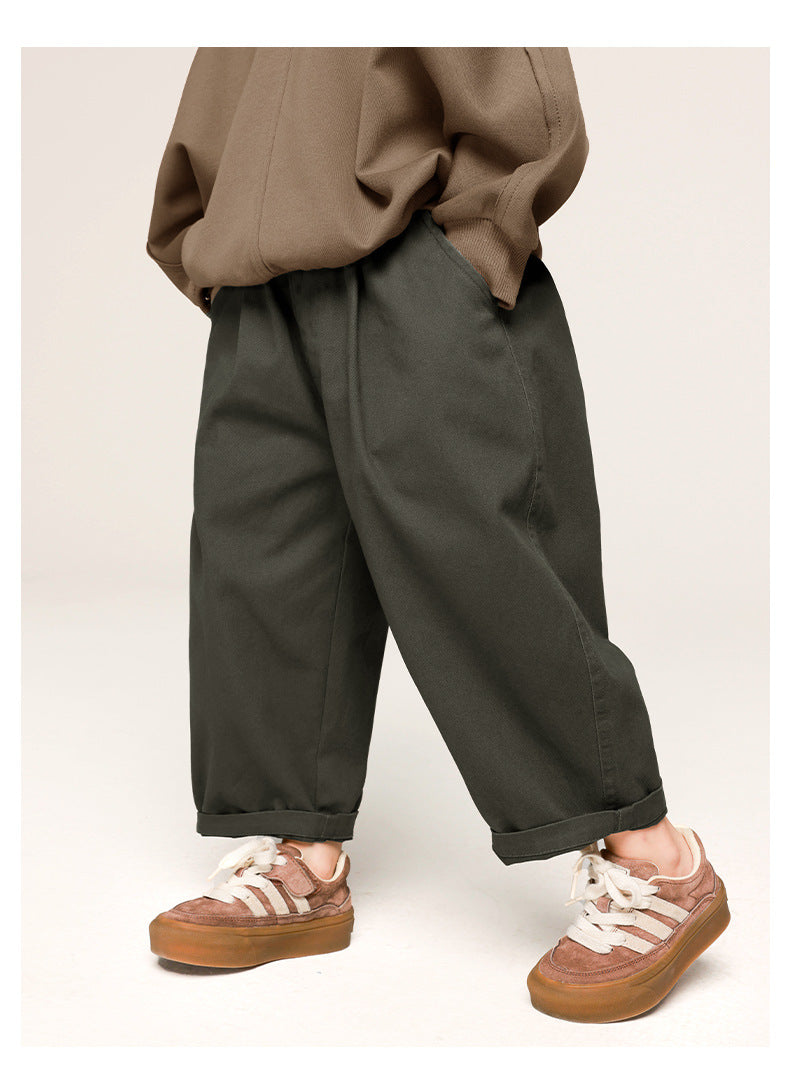 Soft Kids Casual Trousers - Khaki Gray