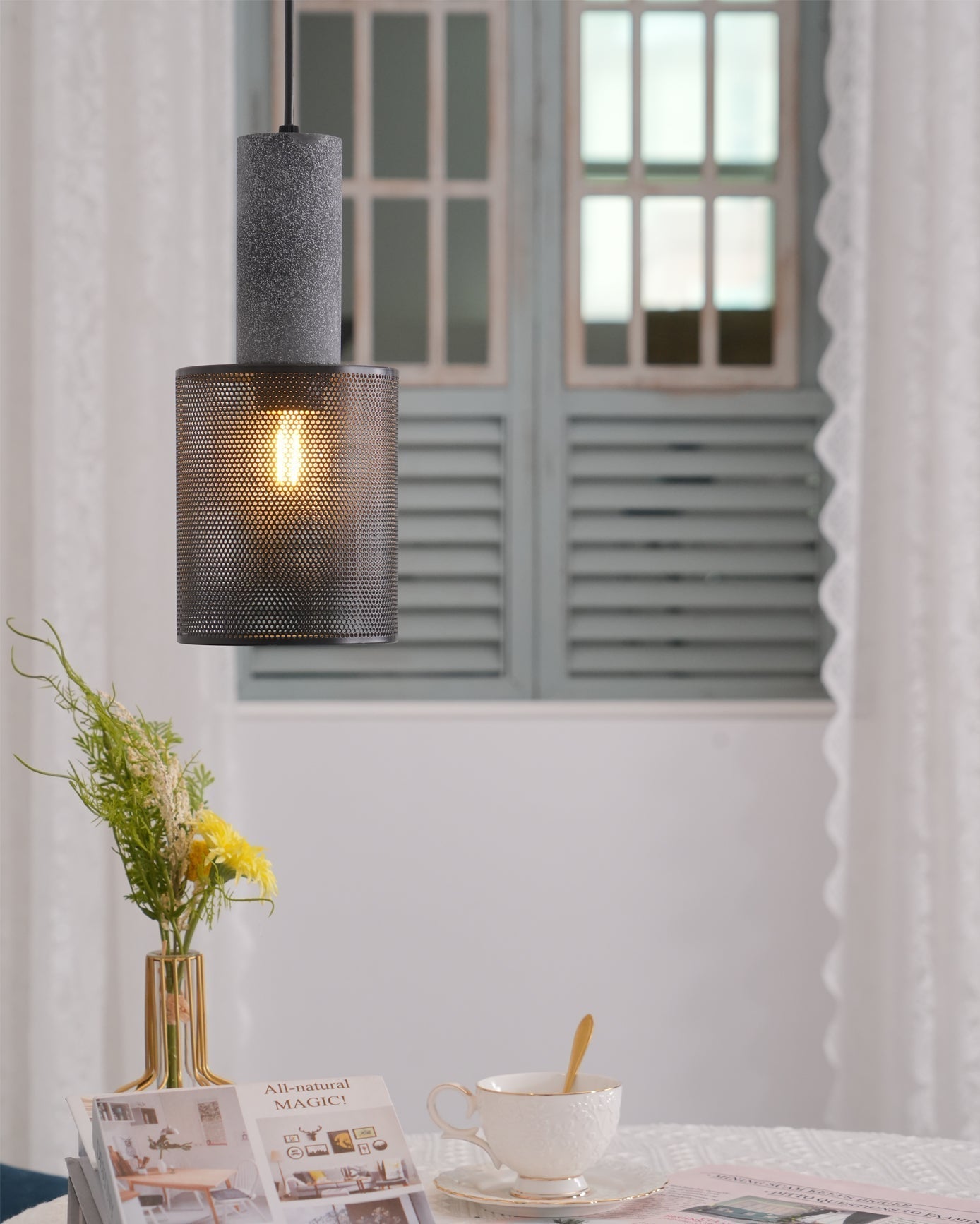 Sleek Metal Hanging Ceiling Light