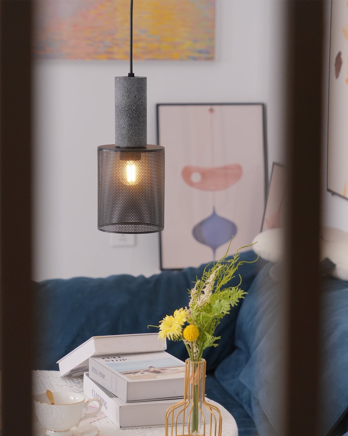 Sleek Metal Hanging Ceiling Light