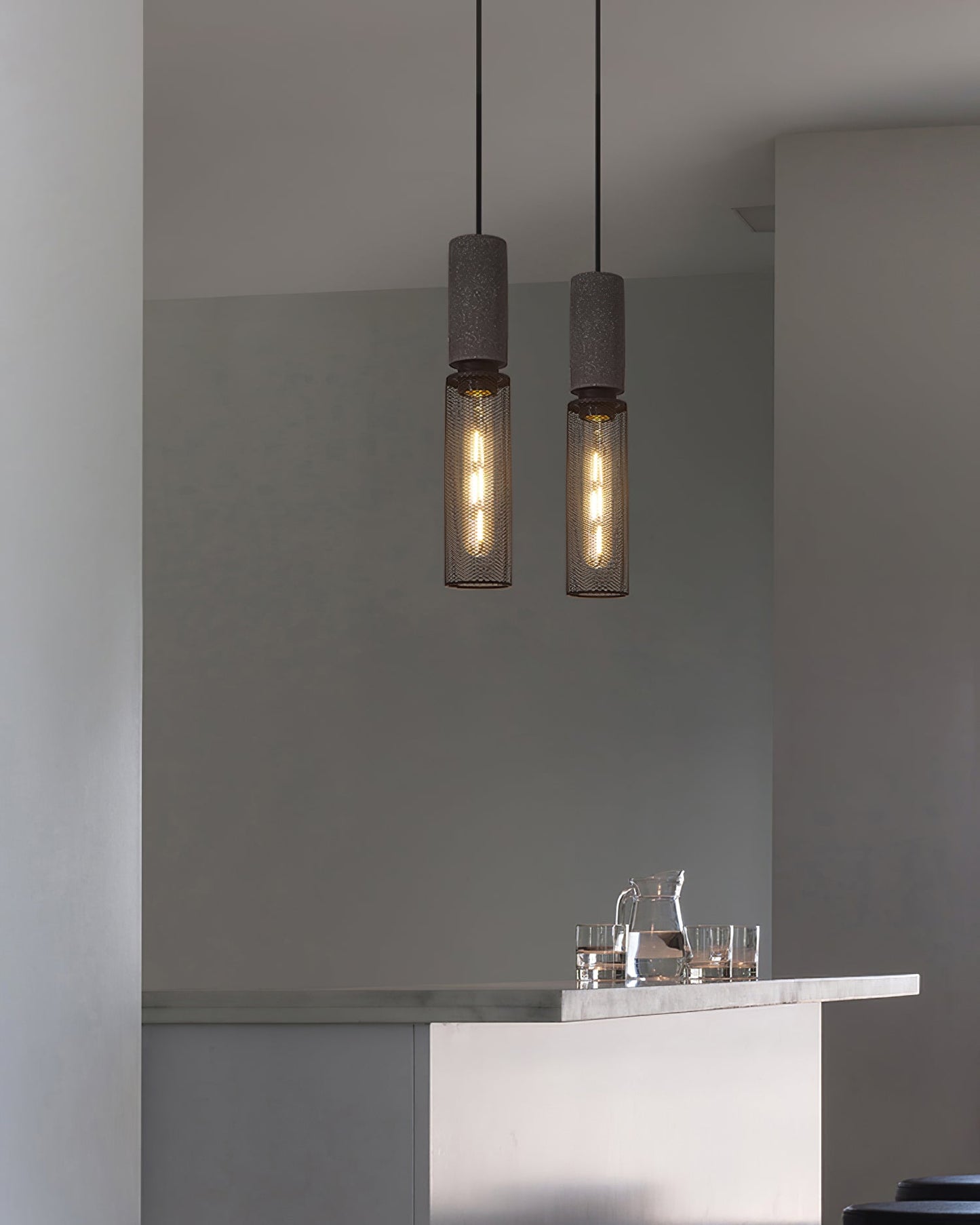 Sleek Metal Hanging Ceiling Light