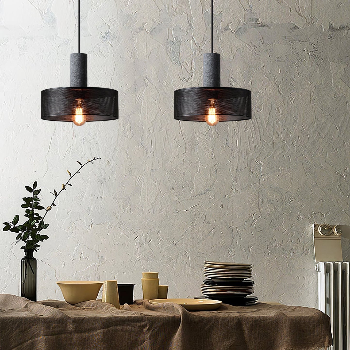 Sleek Metal Hanging Ceiling Light