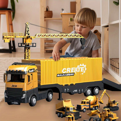 Big Vehicle Playset with 8 Trucks and Machines - Halri