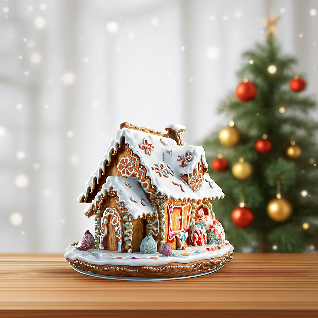 Colorful LED Christmas House Ornament with Soft Glow Lights - Halri