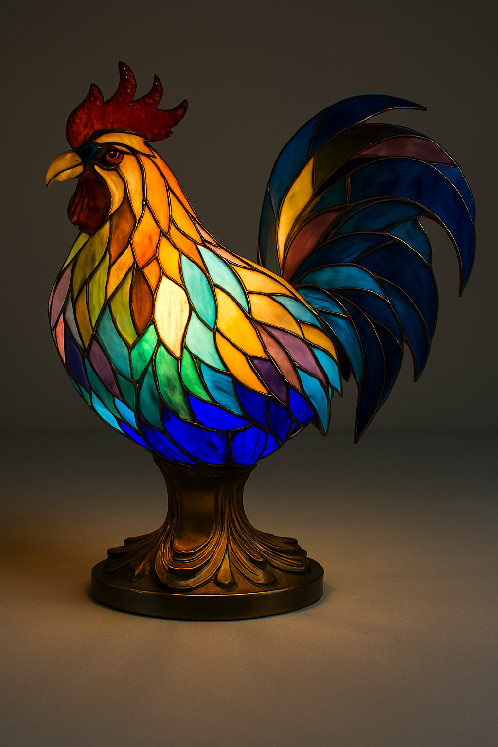Colorful Stained Glass Animal Table Lamp Decoration