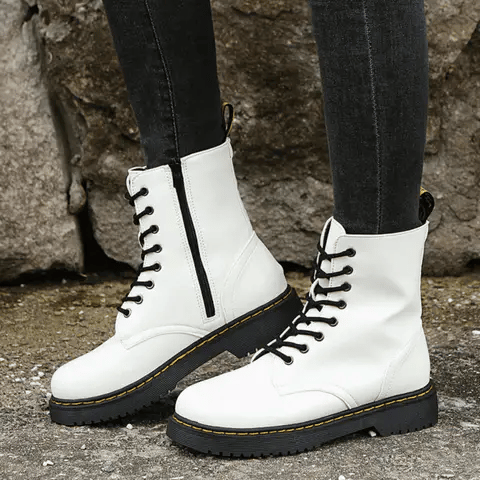 Lace Up Zipper Ankle Boots