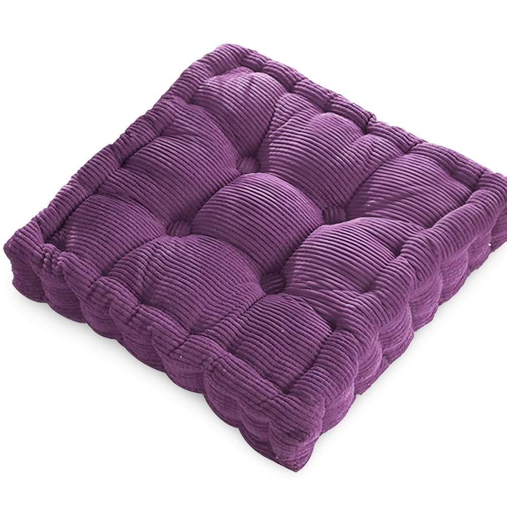 Corduroy Floor Pillow – Stylish 40x40 cm Meditation Cushion for Yoga and Relaxation, Durable Cotton Design 9