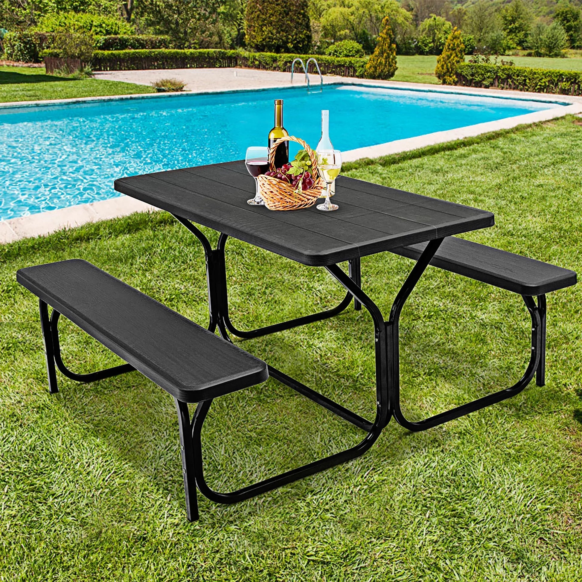 Outdoor Patio Dining Bench Set - Halri