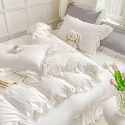 Rustic Chic Ruffled Bedding Set 4 Piece
