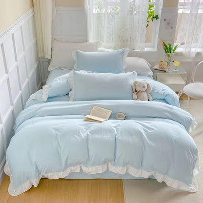 Rustic Chic Ruffled Bedding Set 4 Piece