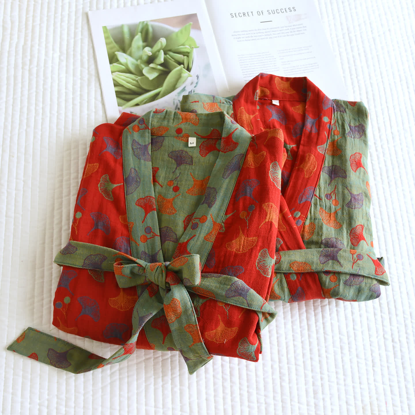 Cozy Floral Bath Robe, Lightweight and Absorbent