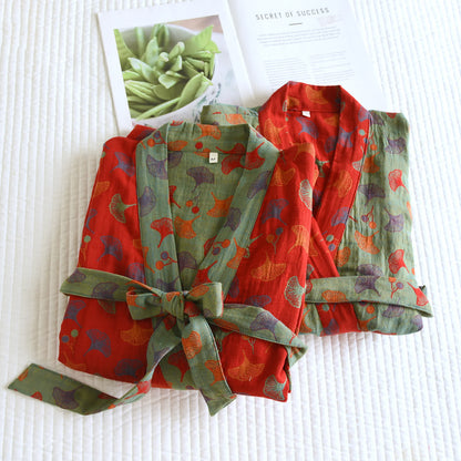 Cozy Floral Bath Robe, Lightweight and Absorbent