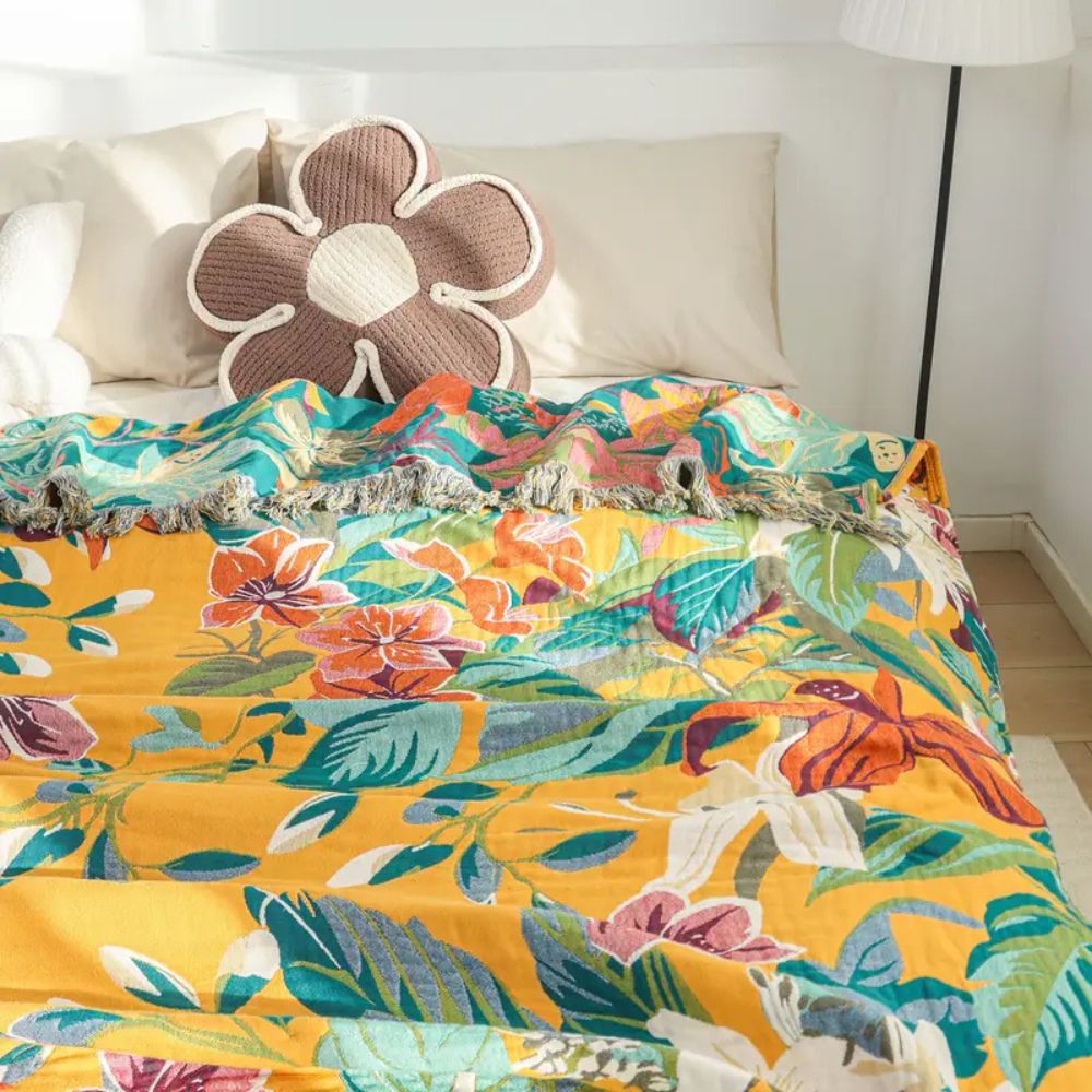 Cozy Tropical Throw Blanket 79x90.5 inches