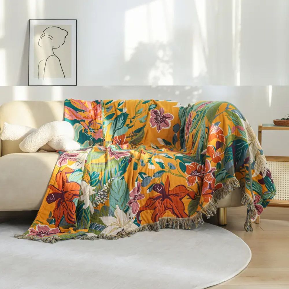 Cozy Tropical Throw Blanket 79x90.5 inches