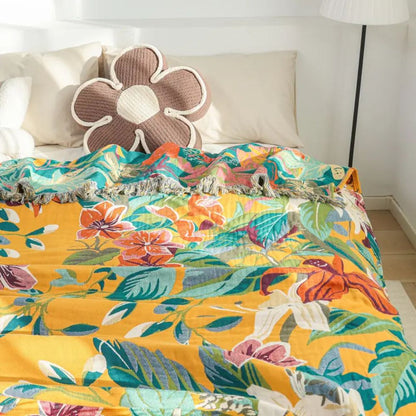 Cozy Tropical Throw Blanket 79x90.5 inches