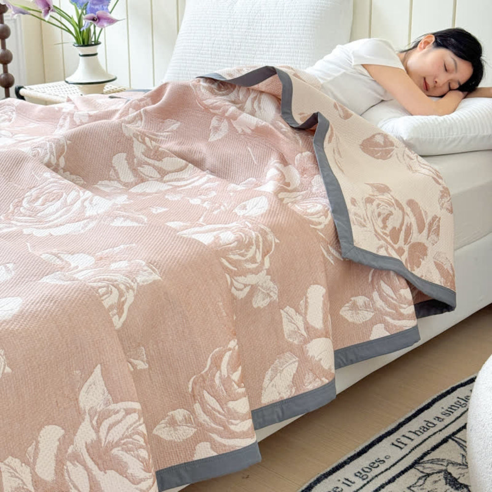 Lightweight Floral Throw Blanket, Gentle and Cozy
