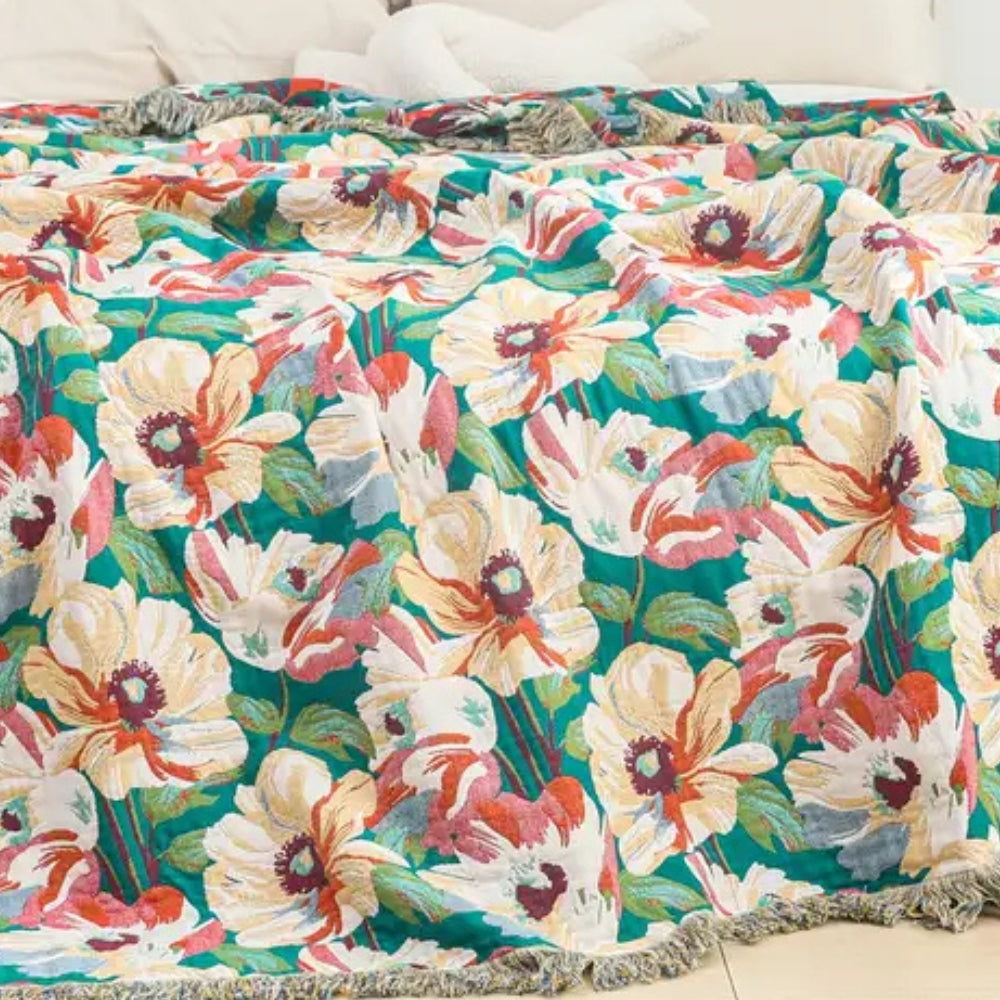 Soft Floral Throw Blanket Large 79x90.5