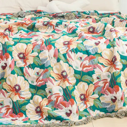 Soft Floral Throw Blanket Large 79x90.5