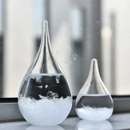 Creative Weather Forecast Crystal Glass with Wooden Base